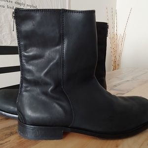 Black leather boots